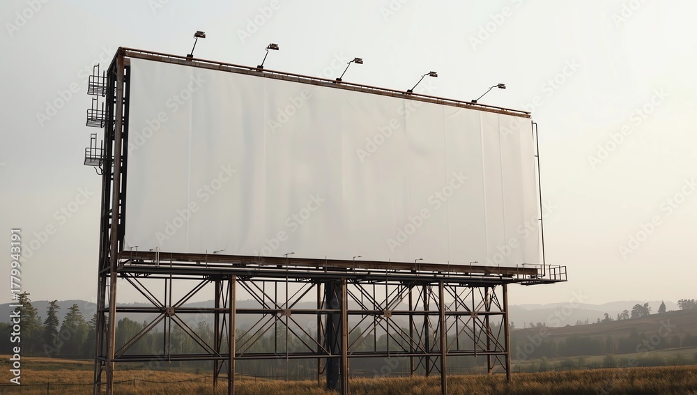 Obraz premium Blank billboard for advertising text or pictures on the road. Clipping path
