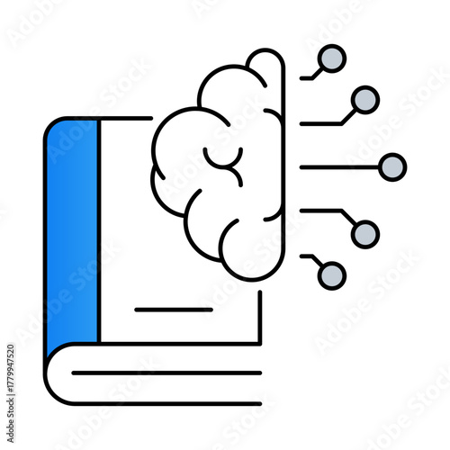 Self Learning – Enabling AI Systems to Learn and Evolve Independently for Continuous Improvement. Vector icons.