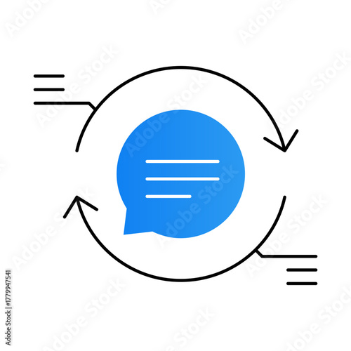 Feedback Loop – Enhancing AI Performance Through Continuous Feedback and Iterative Learning. Vector icons.