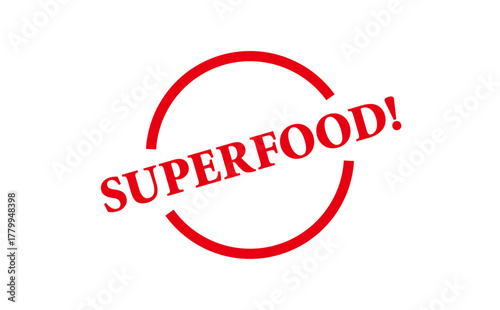 SUPERFOOD! - Red Rubber Stamp with text SUPERFOOD!
