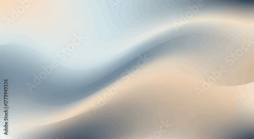 Abstract Vector Background with Flowing Wave Shapes in Soft Neutral Colors Modern Minimalist Style
