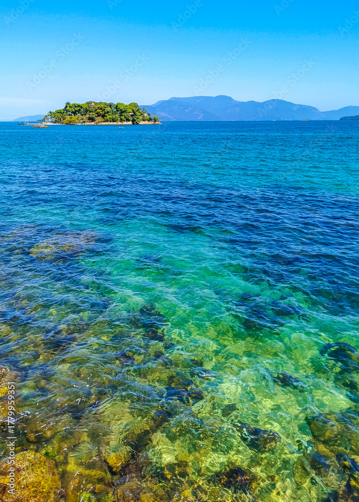 Fototapeta premium Panorama of tropical islands island in Angra dos Reis Brazil.
