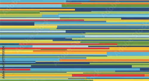 Stripes of Color: A vibrant mosaic of multicolored stripes dances across the canvas, showcasing a dynamic interplay of hues and forms