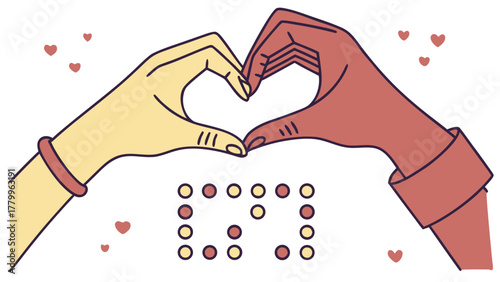 Hands making heart shape illustration for love and valentine's day celebration concept design vector art