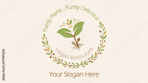 vegan restaurant logo