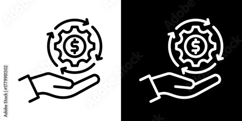 Revenue Generation Icon Of Line Black And White Style 