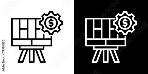 Canvas Icon Of Line Black And White Style 