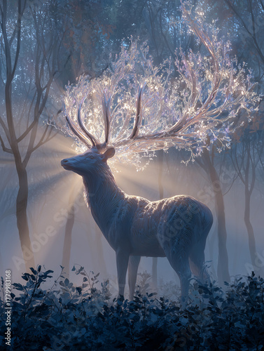 Winter Fantasy Beast Radiant Antlers Dreamscape