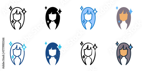 Beauty icon set multiple style collection 
