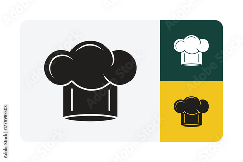 Chef's hat icon design for culinary arts, gastronomy or restaurant brands looking for a modern and minimalist logo symbol to represent food service