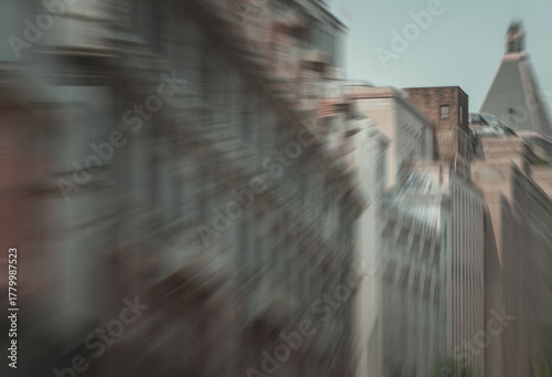 Photography Blurred radial lines of Urban architectural on Shanghai, China