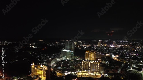 Wallpaper Mural Elevated Perspective Reveals Dazzling Metropolis Nightscape with Illuminated Urban Architecture Torontodigital.ca