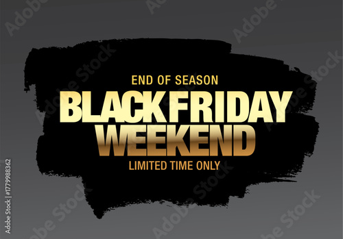 Black friday sale golden banner layout design