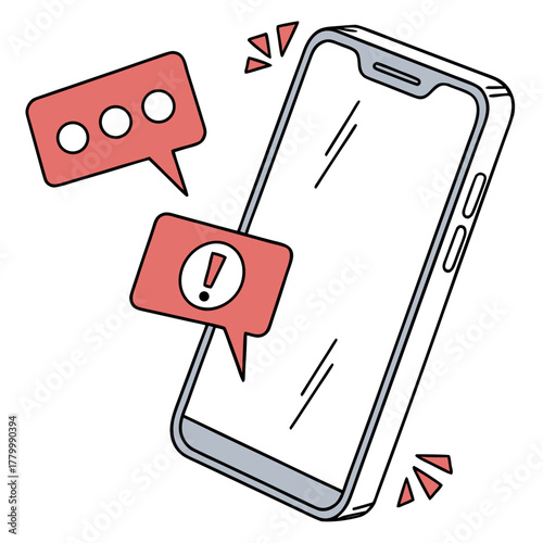 Schilderij op canvas Smartphone with alert messages
