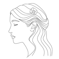 Fototapete Eine Linie Elegante Frau Linienzeichnung ästhetische Kunst  © Hari