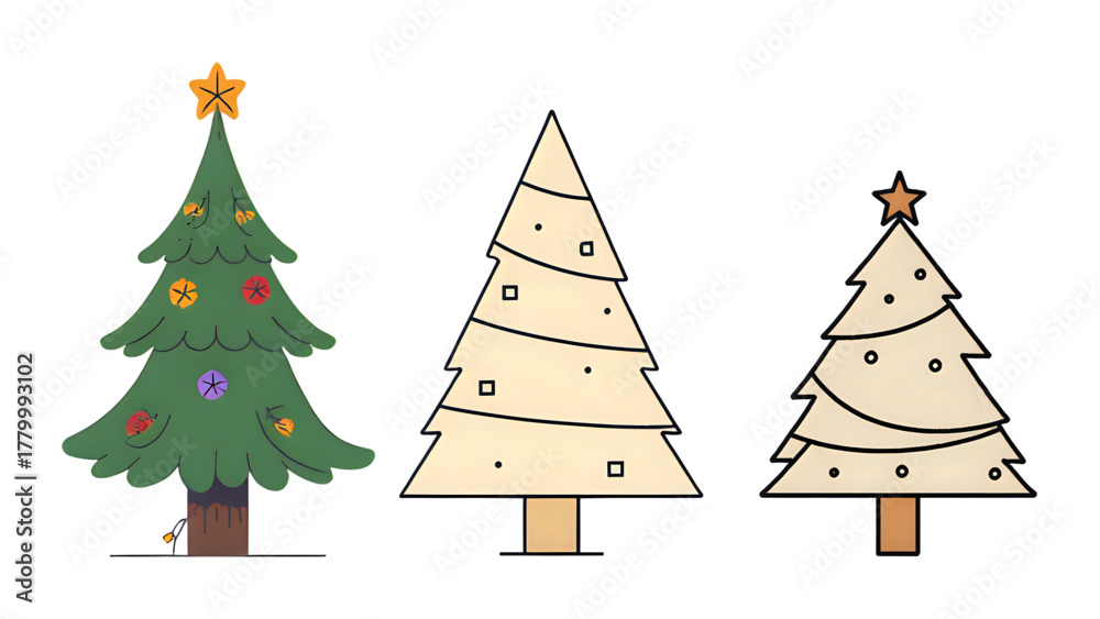Obraz premium set of christmas trees