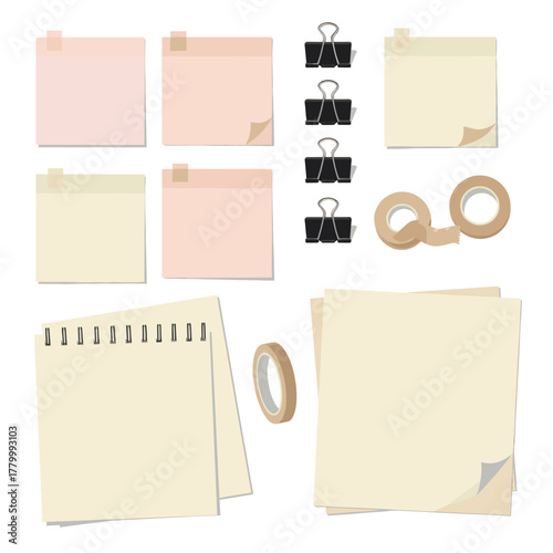 Sticky Notes and Stationery Set for Office and Study Design
