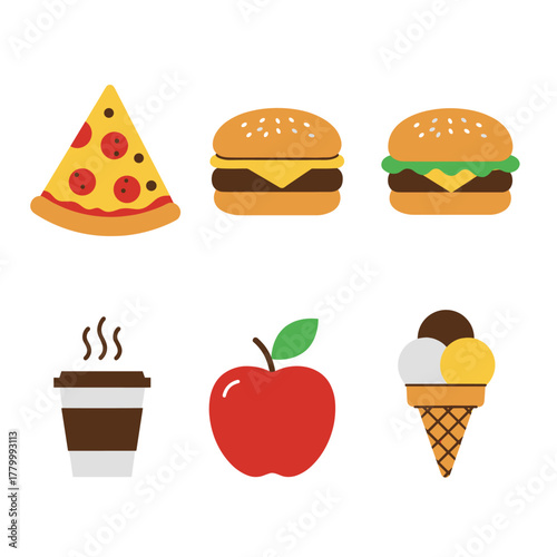 Fast Food and Snack Icons Collection