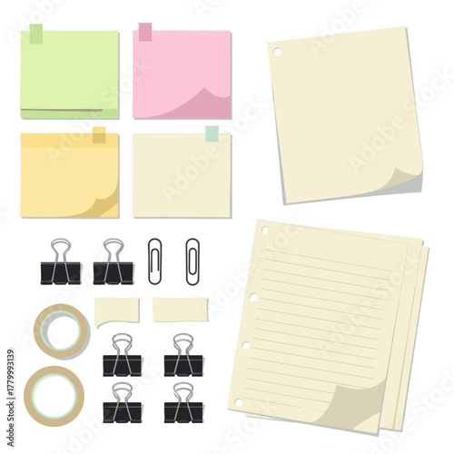 Sticky Notes and Stationery Set for Office and Study Design