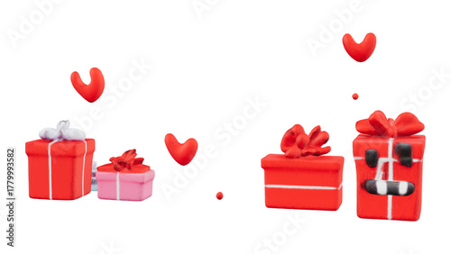 red gift box 3d