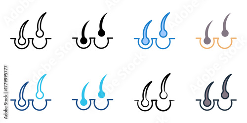 Hair removal icon set multiple style collection 
