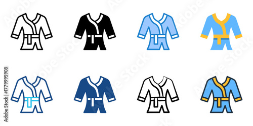 Spa robe icon set multiple style collection 
