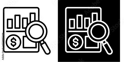 Financial Analysis  Icon Set White Style Collection
