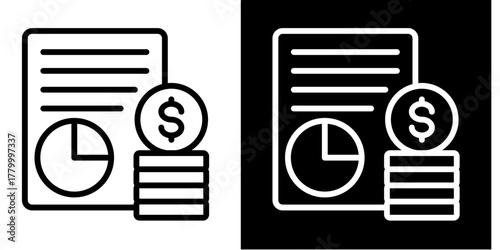 Expense Report  Icon Set White Style Collection
