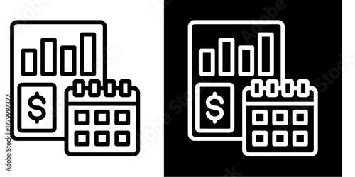 Financial Planning  Icon Set White Style Collection
