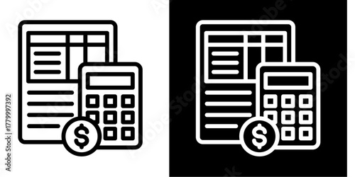 Budget Spreadsheet  Icon Set White Style Collection
