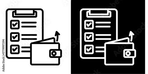 Expense Summary  Icon Set White Style Collection
