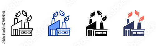 Sustainable Manufacturing icon sheet multiple style collection