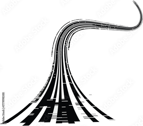 Abstract Black Brush Stroke Curve – Dynamic Ink Line in Adobe Illustrator eps file also png available.