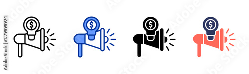 Business Pitch icon sheet multiple style collection