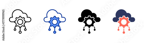 Cloud Computing icon sheet multiple style collection