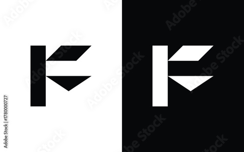 Modern geometric letter F logo with sharp angular shapes and minimalist symmetry. Perfect for tech, esports, or creative branding. Editable EPS vector design for professional use