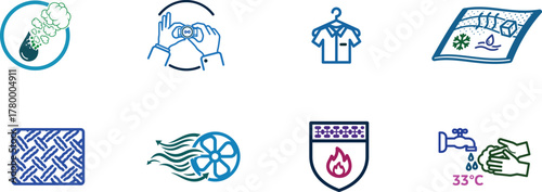 Set of Various Property and Quality Symbol Icons for Product Use