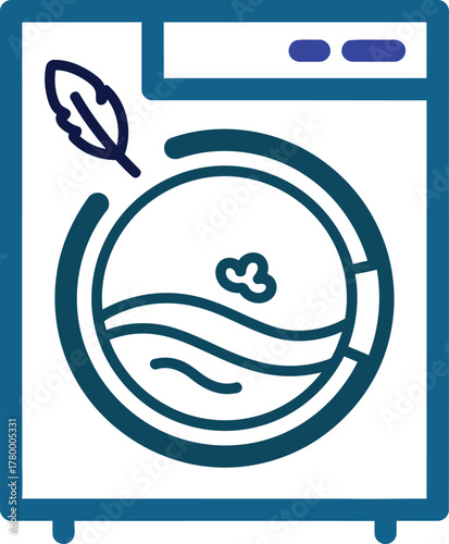 Washing machine icon with gentle wash function for delicate fabrics