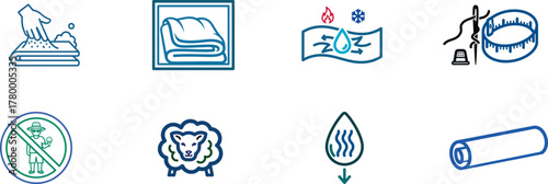 Textile Care Icons Set for Garment and Fabric Labeling Symbols