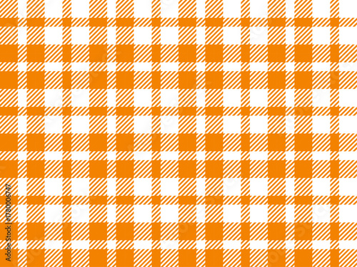 チェック斜2、9オレンジ