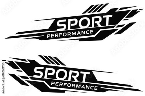 Abstract sport racing stripes graphic for car side decal design vector