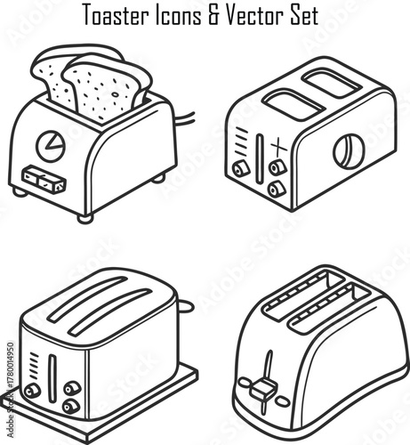 Toaster Icons & Vector Set