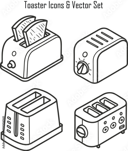 Toaster Icons & Vector Set