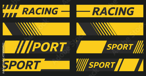  Modern Racing and Sport Banners in Yellow and Black