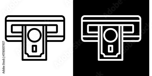 Withdraw Icon Set White Style Collection