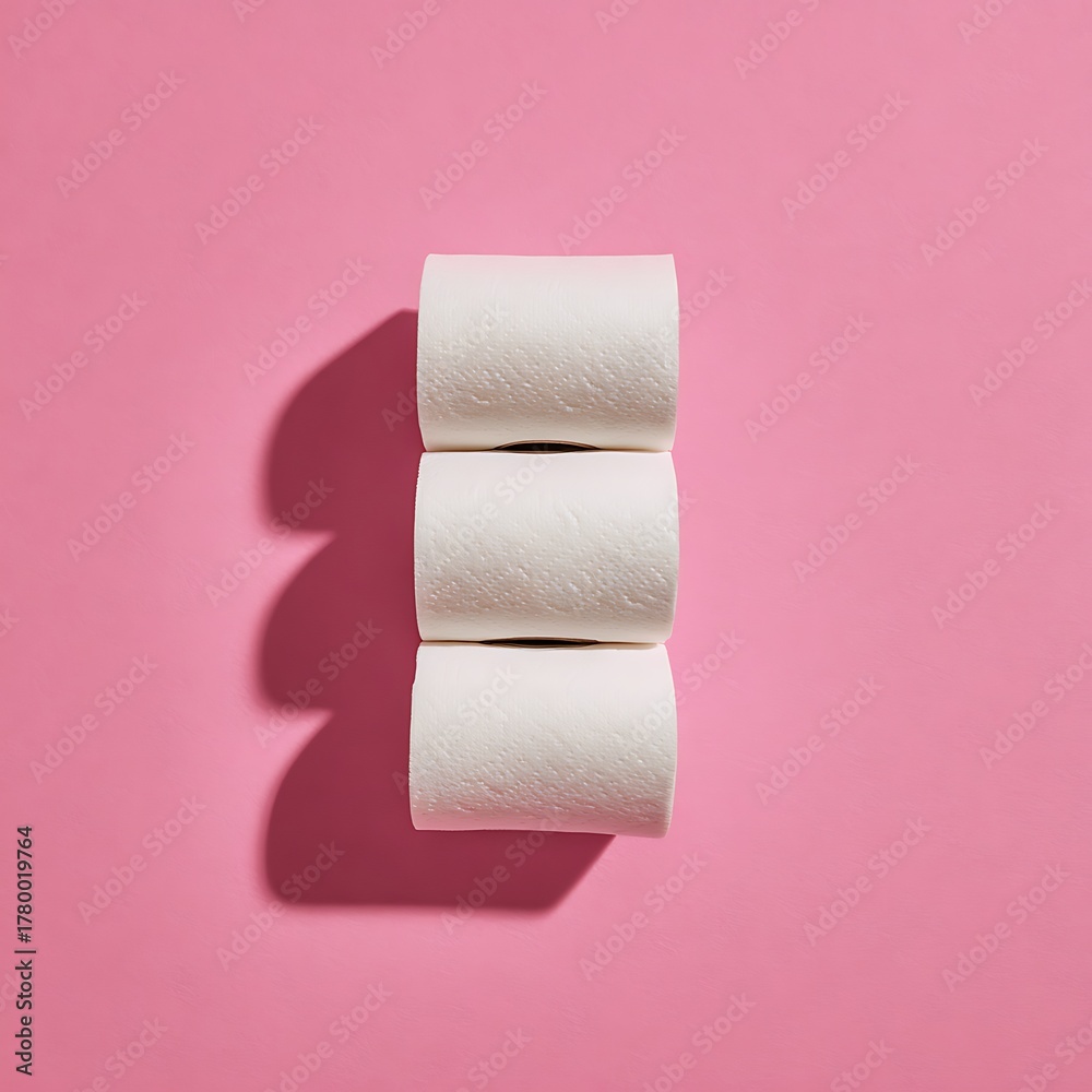 Obraz premium Toilet paper rolls cut into sushi shapes, funny but stylish.
