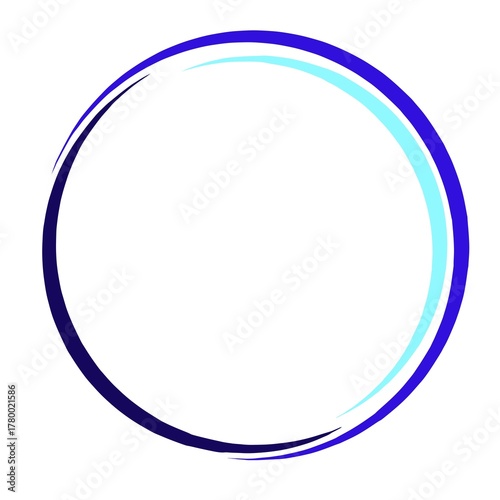 Minimalist circle frame on white background. Abstract round frame. Colorful circle border
