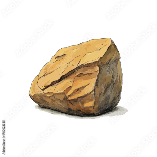 boulder rock hand drawn illustration