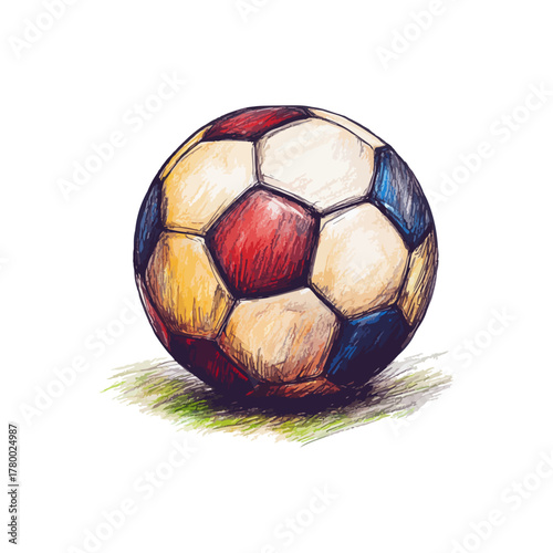 soccer ball hand drawn illustration