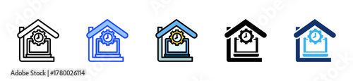 Flexible Work Hours Icon Collection With Multiple Styles